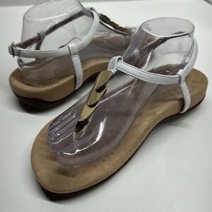 Vionic Miami Sandals Shoes Orthaheel T-Strap Adjustable Ankle Strap 6.5 Wide